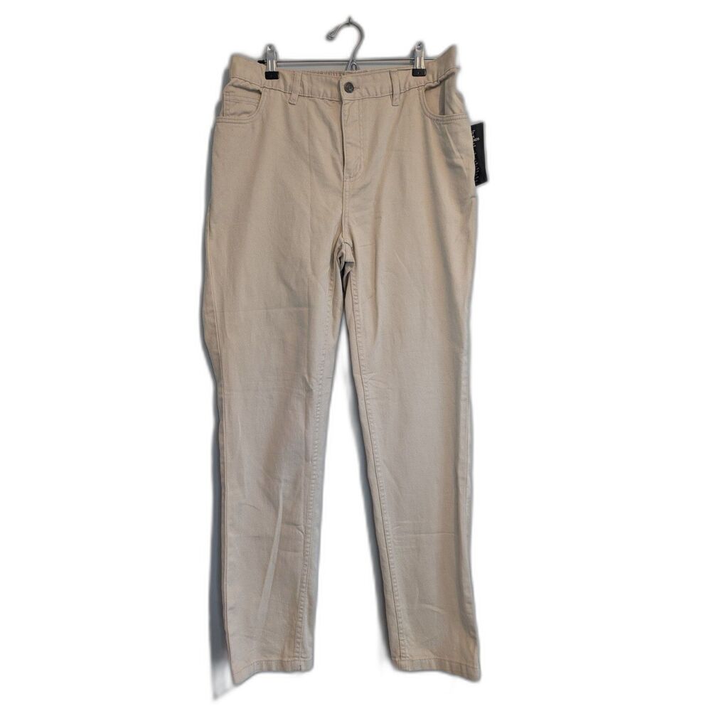 Woman's Women Within Pants Cream Size 12 Tall